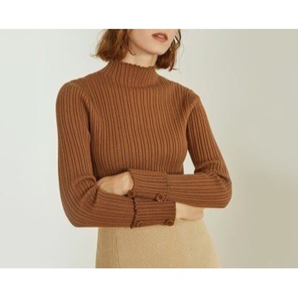 Super Stretch Long Sleeve Turtleneck Sweater Size Small